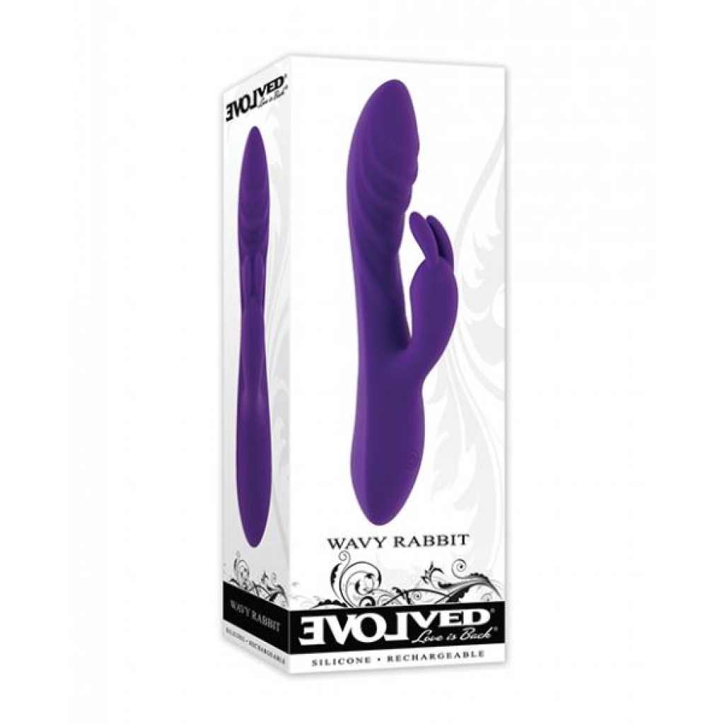 Evolved Wavy Rabbit Vibrator - Purple - Rabbit Vibrators