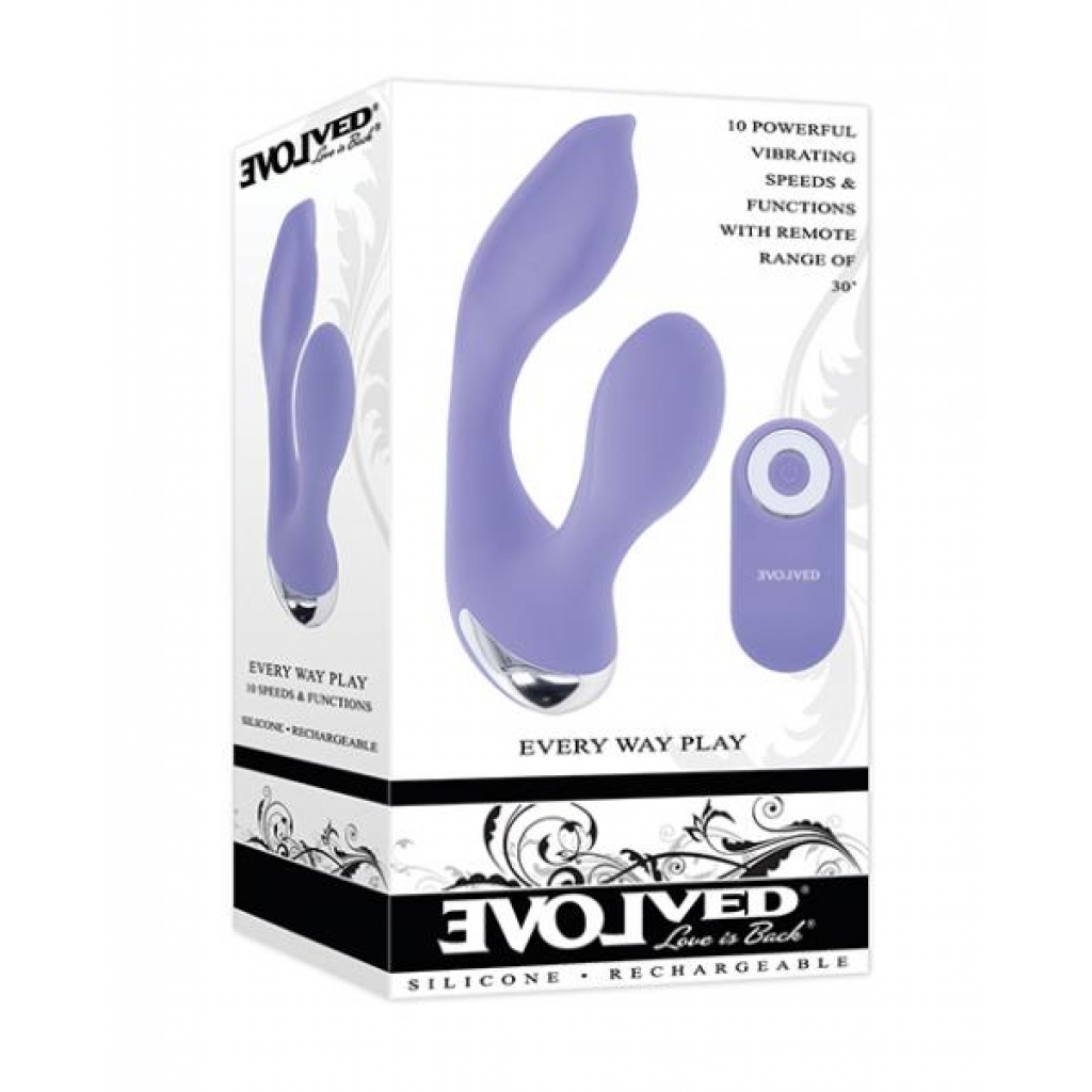 Evolved Every Way Play Remote Controlled Rabbit Vibrator - Lilac - Rabbit Vibrators