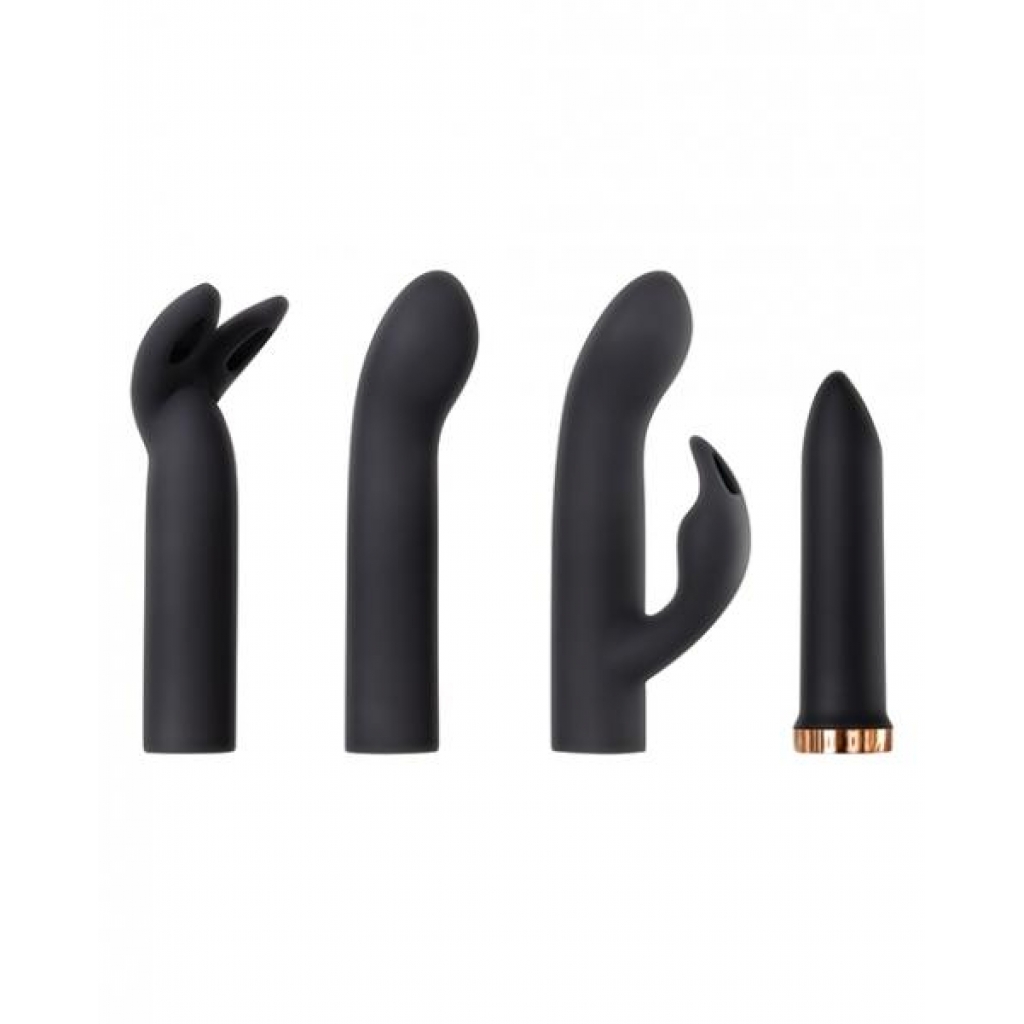 Four Play Set Black Bullet Vibrator with 3 Sleeves - Kits & Sleeves