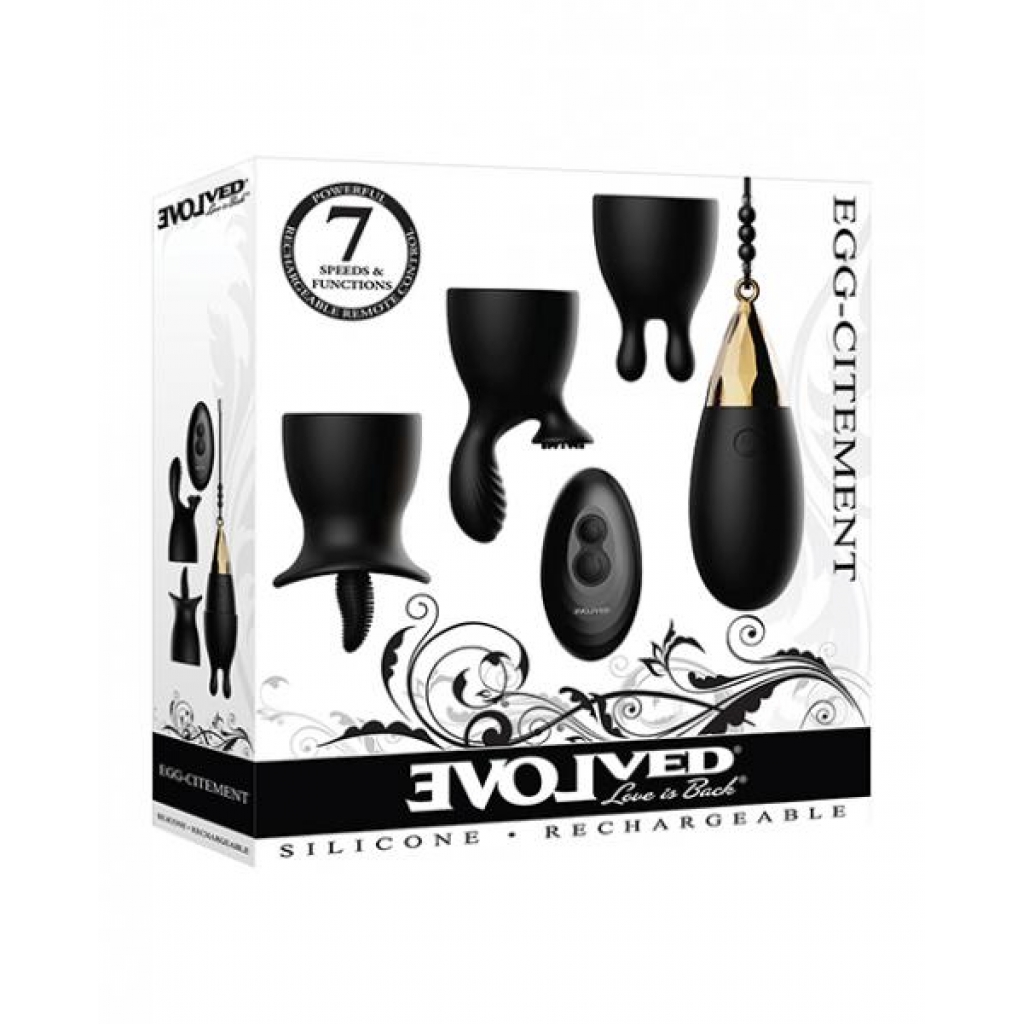 Evolved Egg Citement Rechargeable Bullet - Black/gold - Bullet Vibrators