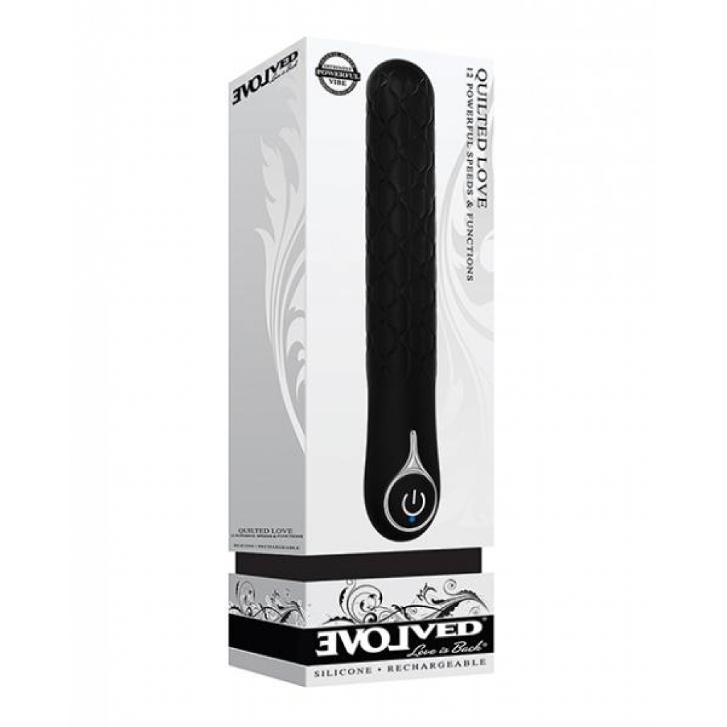 Evolved Quilted Love Rechargeable Vibrator - Black - Traditional