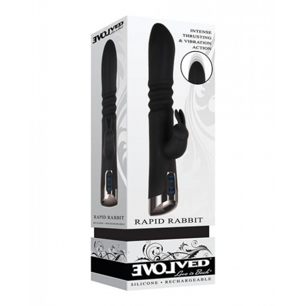 Evolved Rapid Rabbit Thrusting Dual Vibe - Black - Rabbit Vibrators