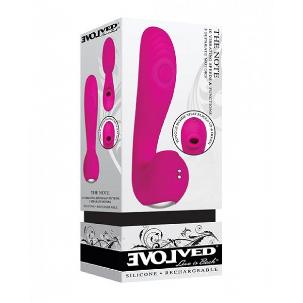 Evolved The Note Thumping Licking Vibe- Pink - Clit Suckers & Oral Suction