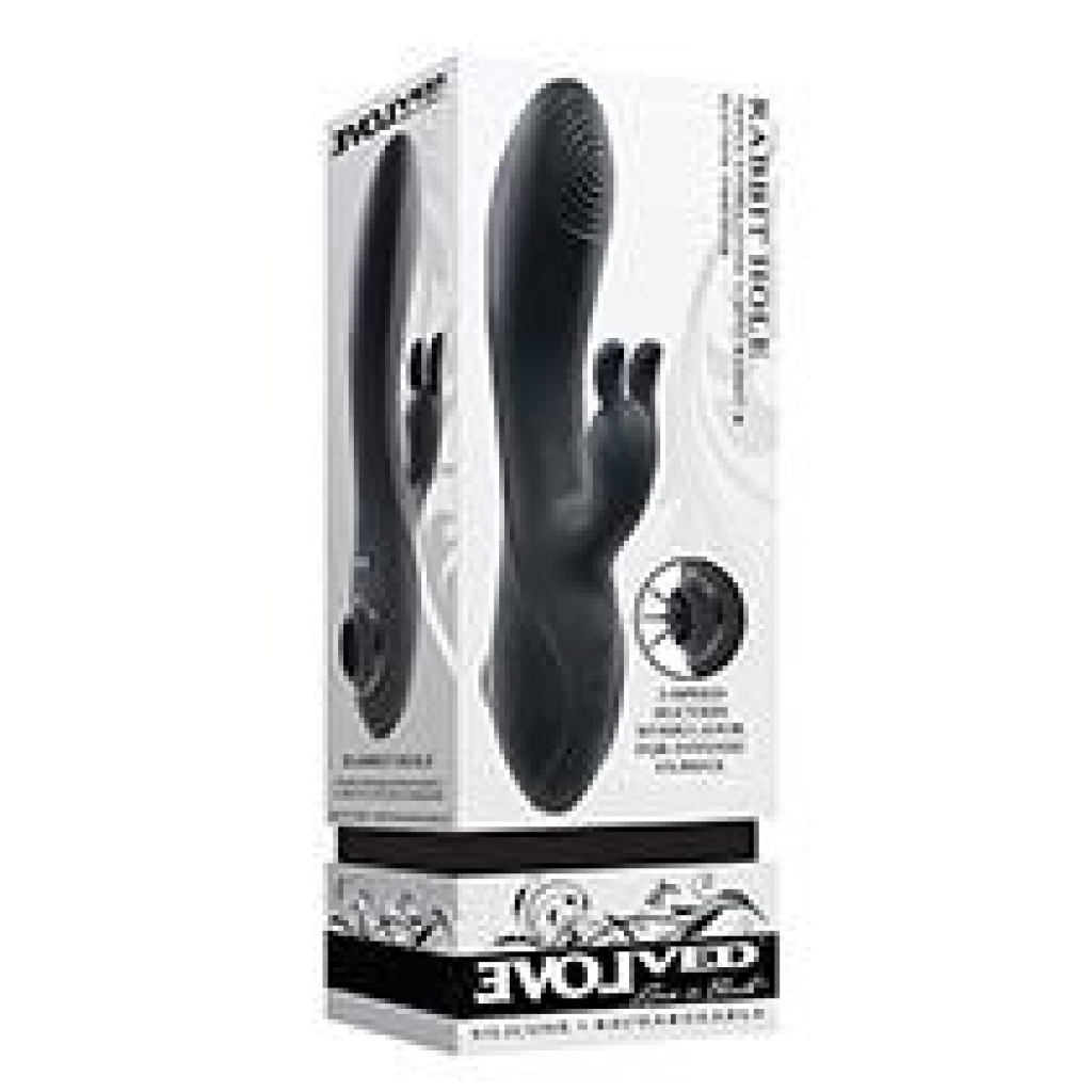 Evolved Rabbit Hole Triple Stimulation Vibrator - Black - Rabbit Vibrators