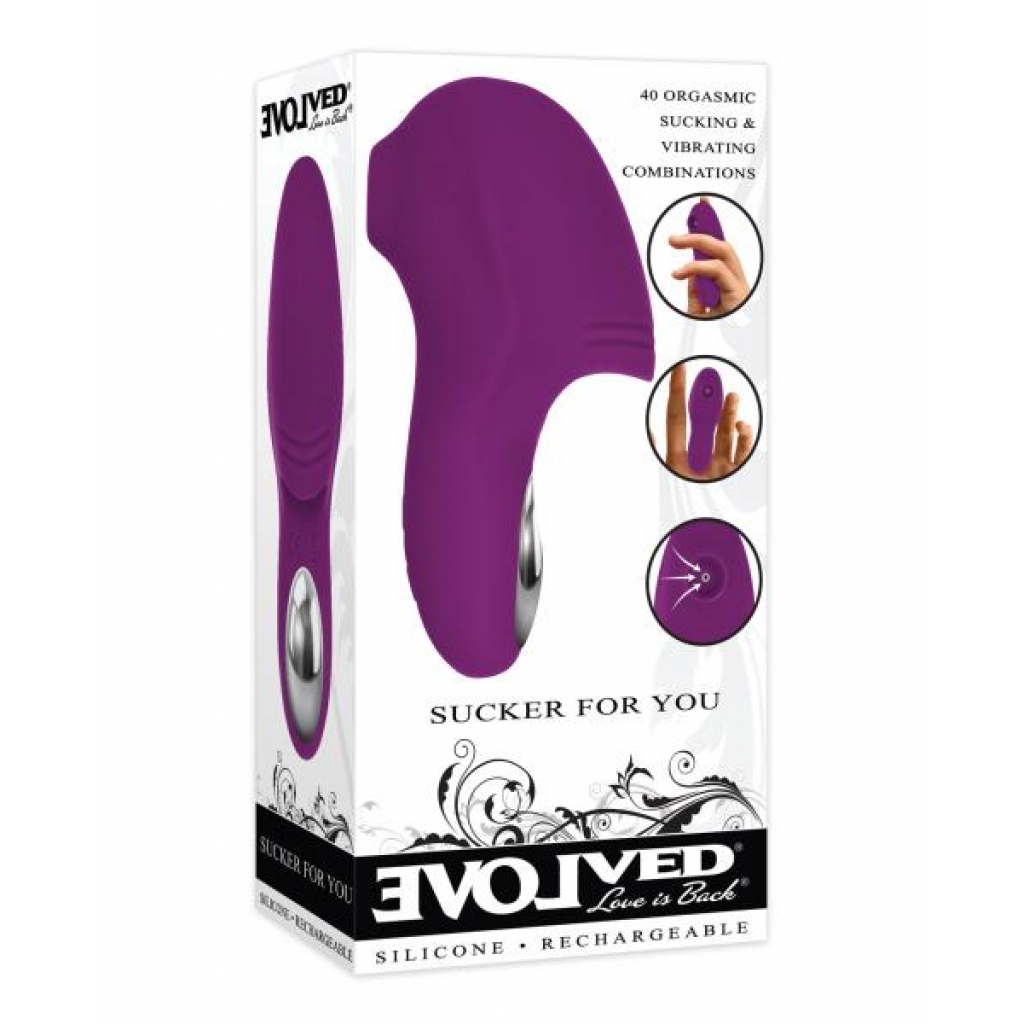 Evolved Sucker For You Finger Vibe - Purple - Clit Suckers & Oral Suction