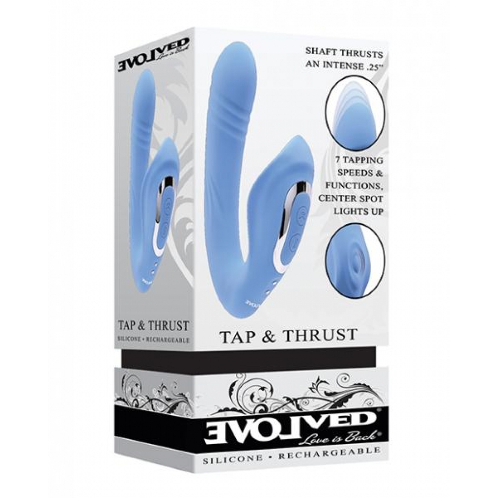 Evolved Tap & Thrust Dual Vibe - Blue - G-Spot Vibrators Clit Stimulators