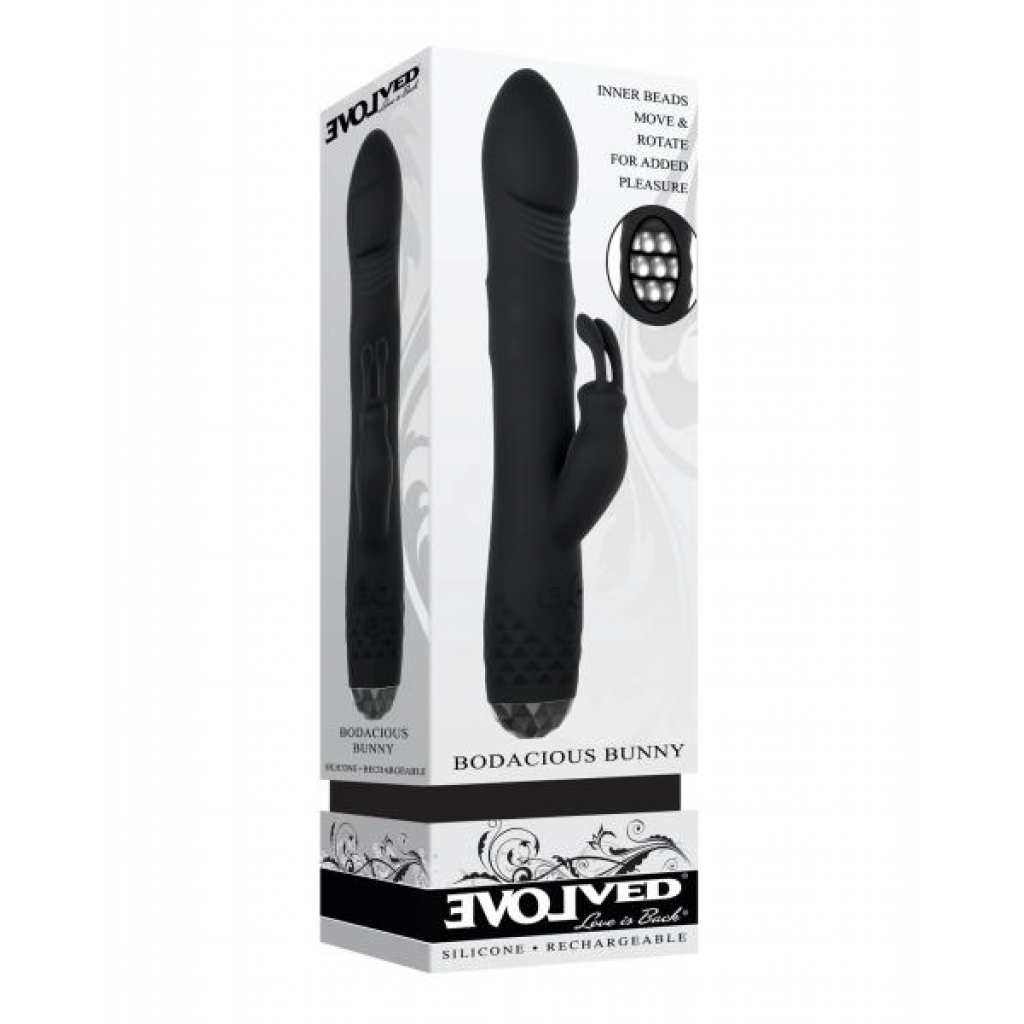 Evolved Bodacious Bunny Rotating Rabbit - Black - Rabbit Vibrators