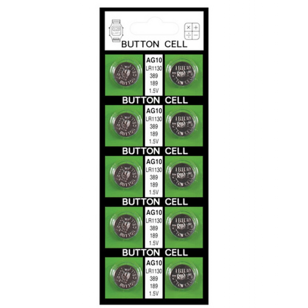 Button Batteries  AG10 (card of 10) - Batteries & Chargers