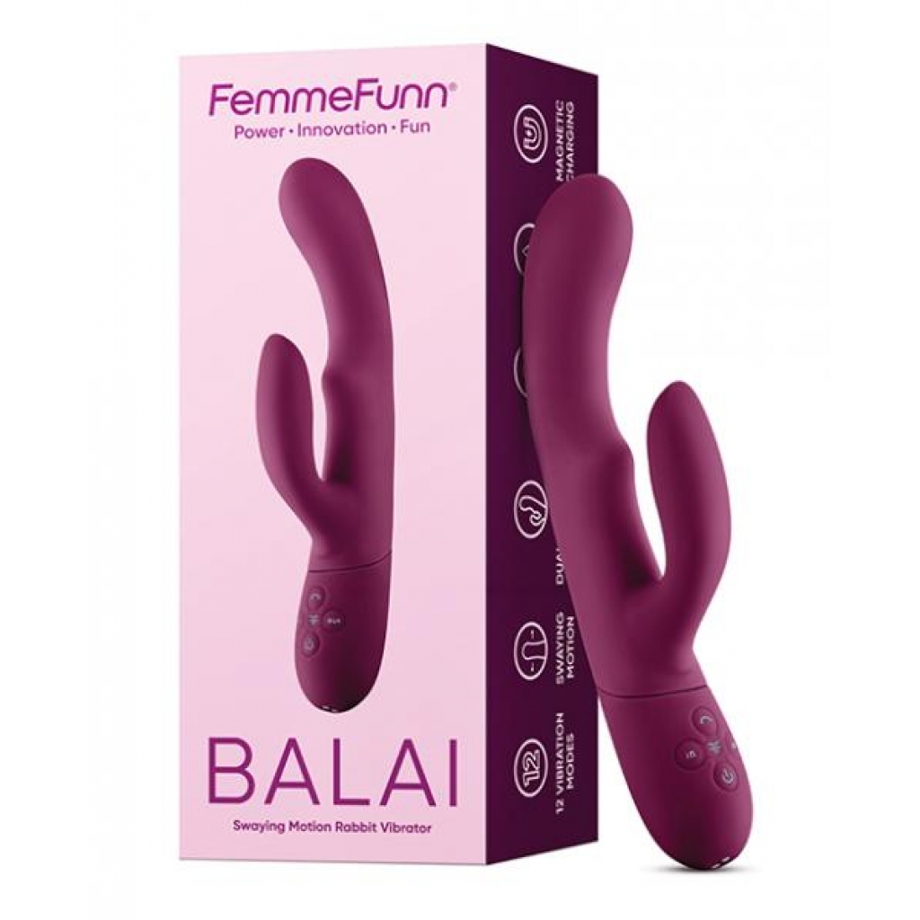 Femme Funn Balai Side To Side Swaying Rabbit - Fuchsia - Rabbit Vibrators