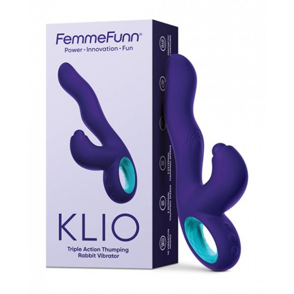 Femme Funn Klio Triple Action Rabbit - Dark Purple - Rabbit Vibrators