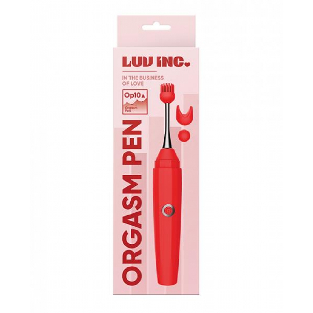 Luv Inc. Orgasm Pen W/three Attachments - Red - Modern Vibrators