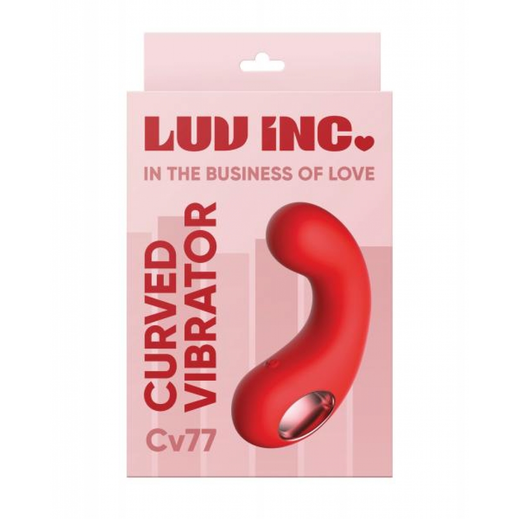 Luv Inc. Curved Vibrator - Red - Palm Size Massagers