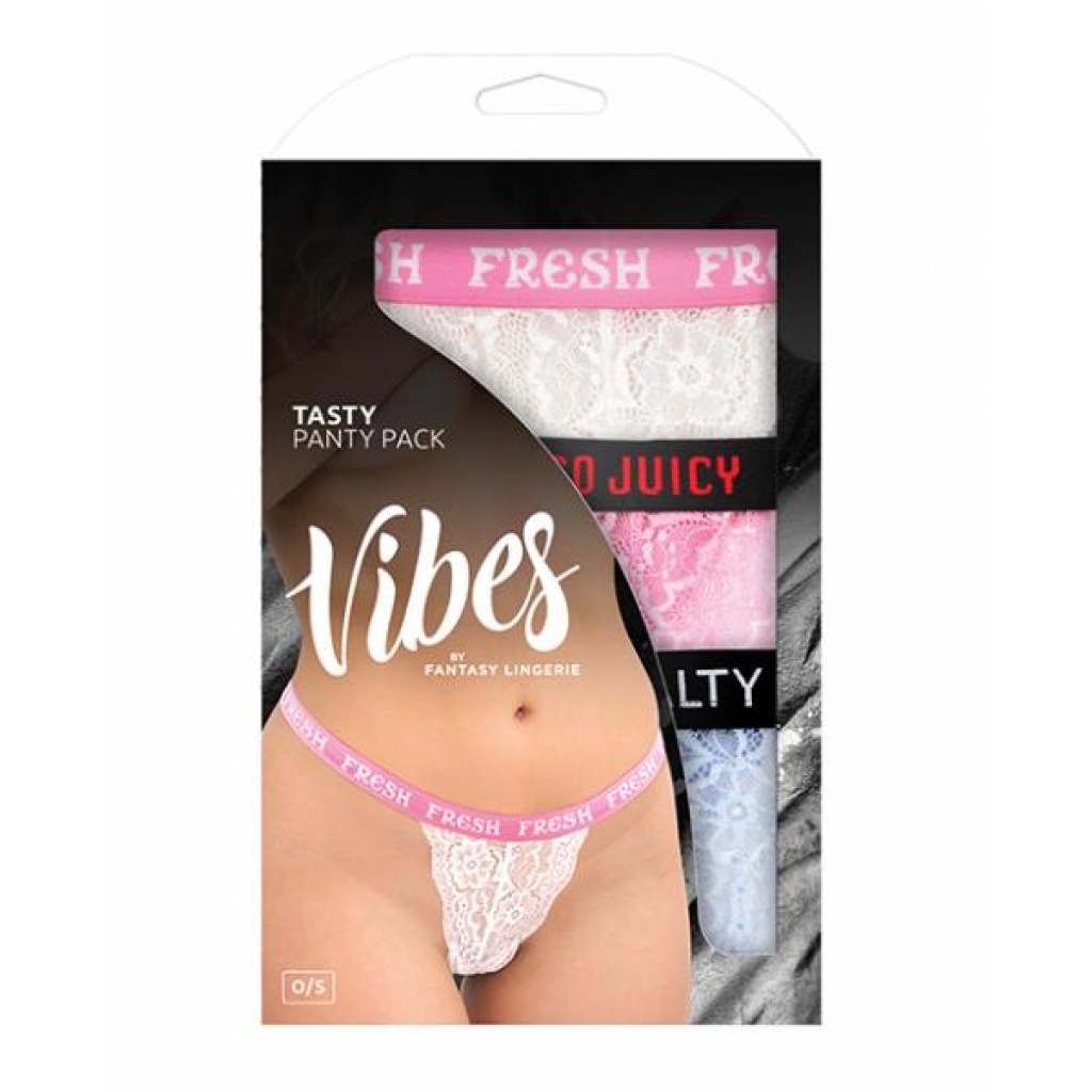 Vibes Tasty 3 Pack Thongs Assorted Colors O/s - Babydolls & Slips