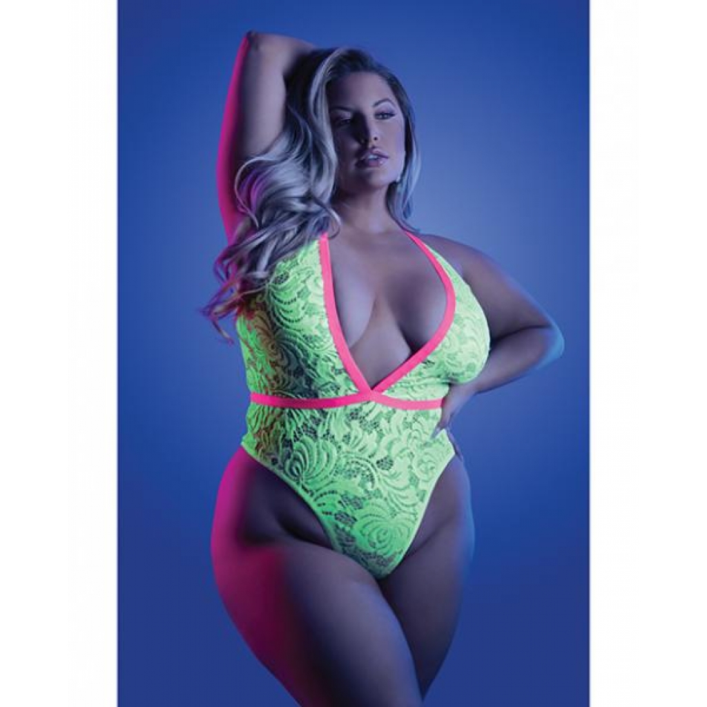 Glow Spotlight Teddy Neon Chartreuse Qn - Teddies