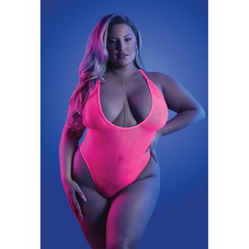 Glow Electric Haze Teddy Neon Pink Qn - Teddies