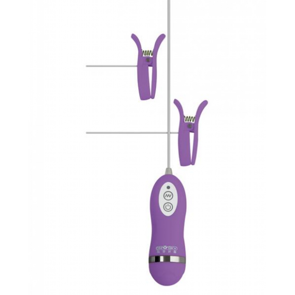 GigaLuv Vibro Clamps - 10 Vibrational Functions - Purple