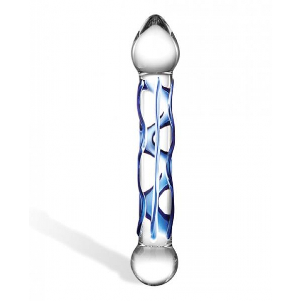 Glas 6.5 inches Tip Textured Glass Dildo Clear - G-Spot Dildos