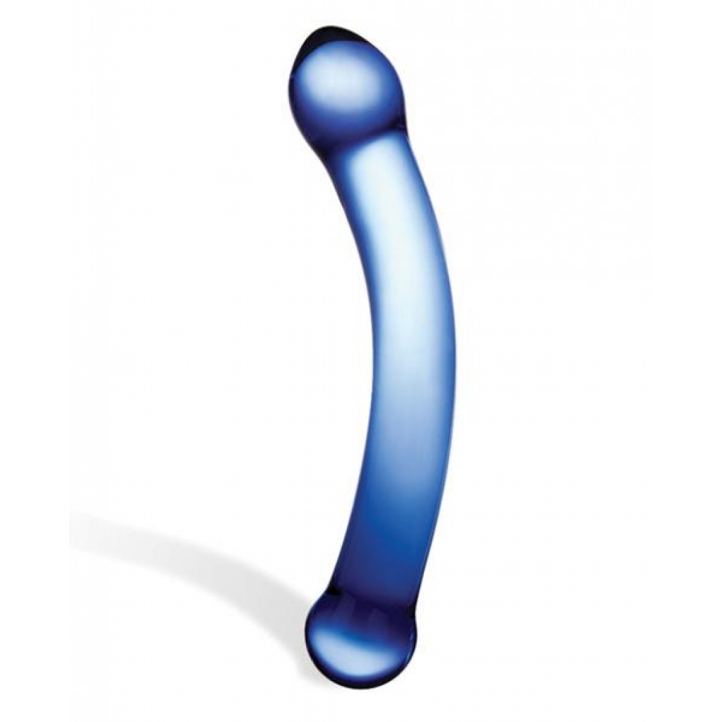 Glas 6 inches Curved G-Spot Glass Dildo Blue - G-Spot Dildos