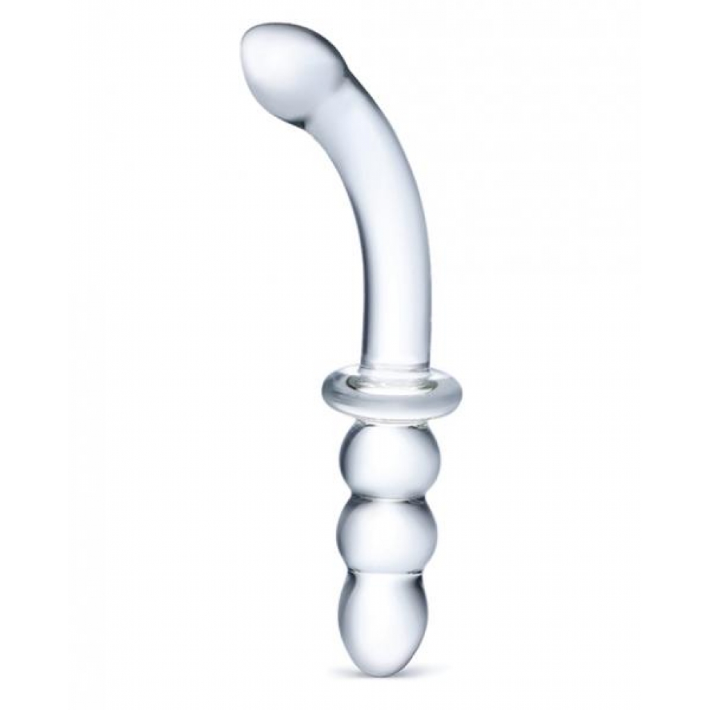 Glas Ribbed G-Spot Glass Double Dildo - 8 inches