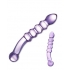 Purple Rain Ribbed Glass Dildo - G-Spot Dildos