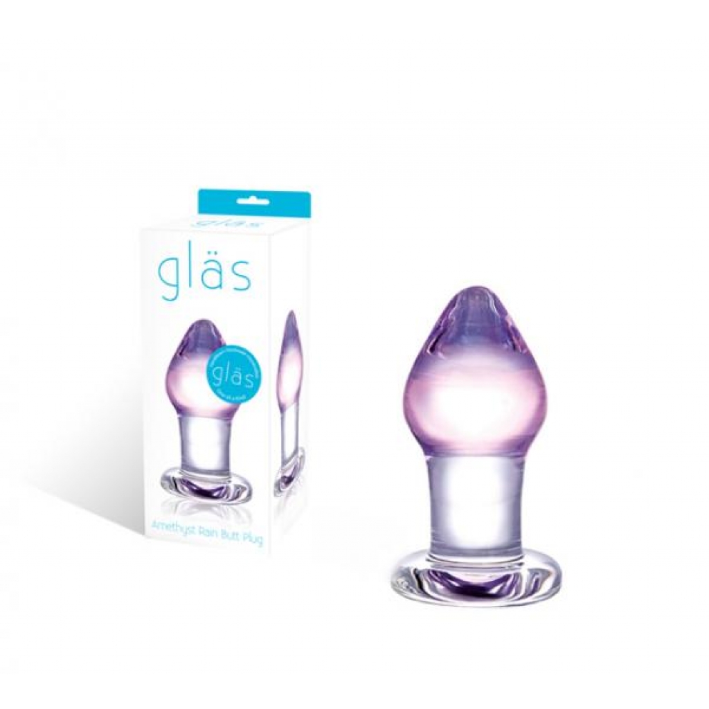 Glas Amethyst Rain Glass Butt Plug - Anal Plugs