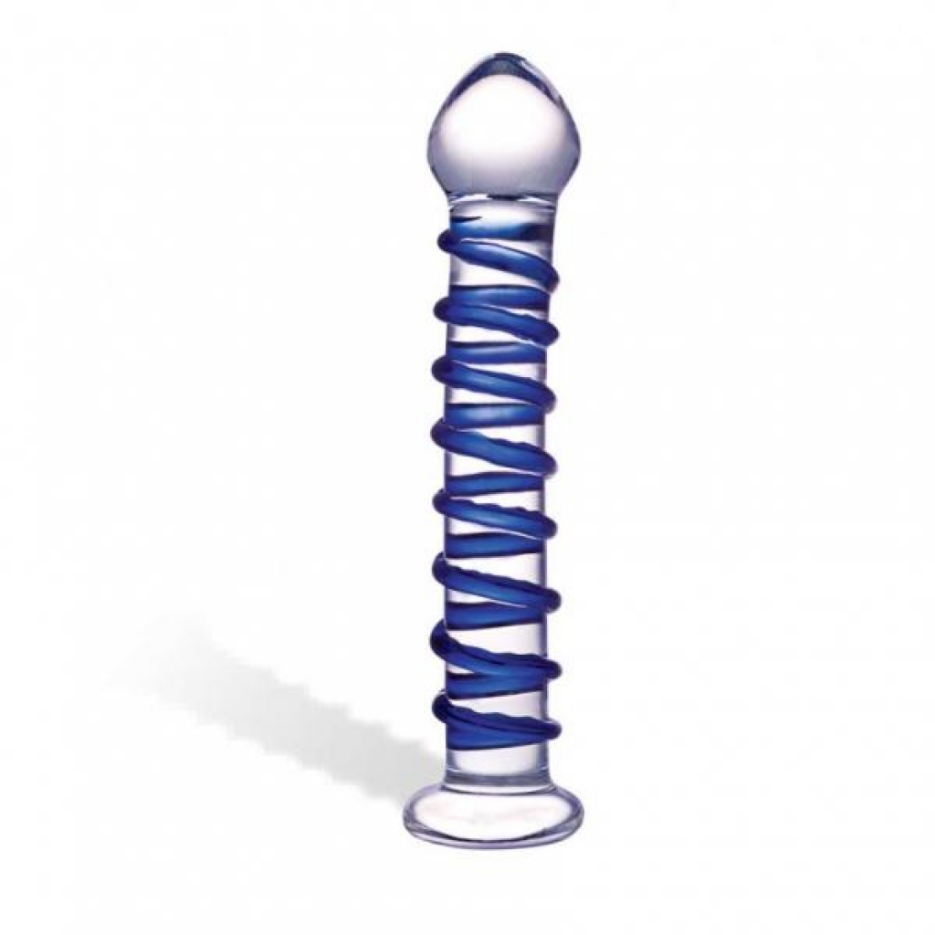 Glas Spiral Glass Dildo Blue - G-Spot Dildos