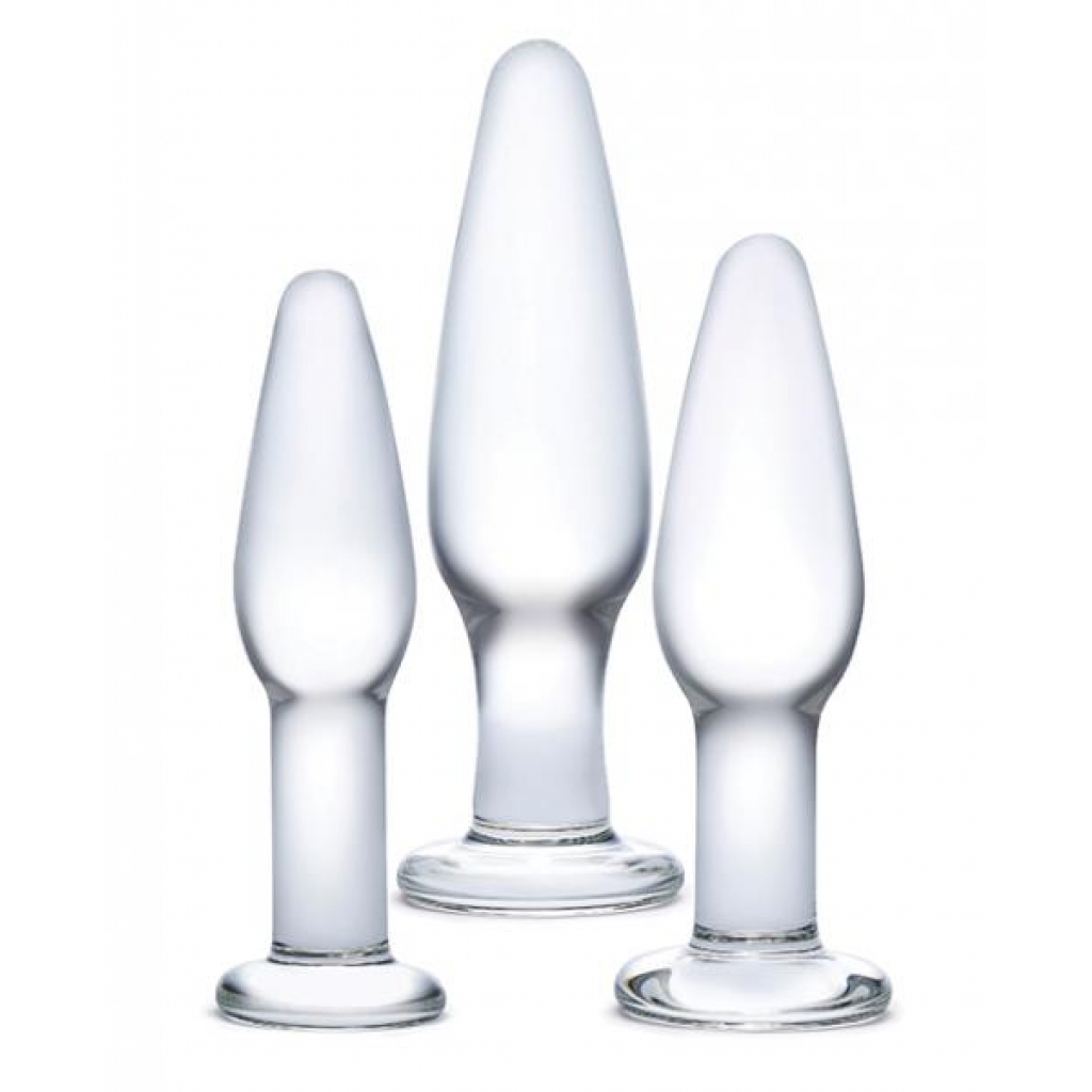 Glas 3 Piece Glass Anal Training Kit Clear - Anal Trainer Kits