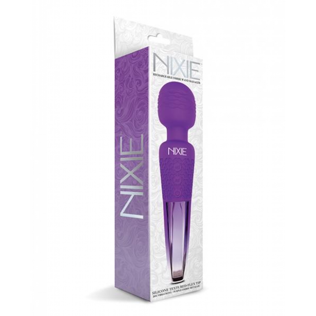 Nixie Rechargeable Wand Massager - Purple Ombre Metallic - Body Massagers