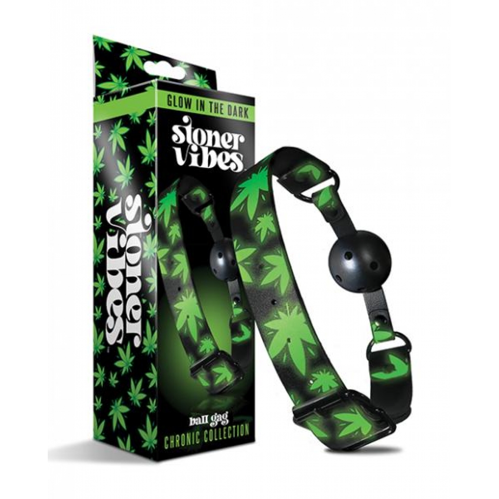 Stoner Vibes Glow In The Dark Breathable Ball Gag - Ball Gags