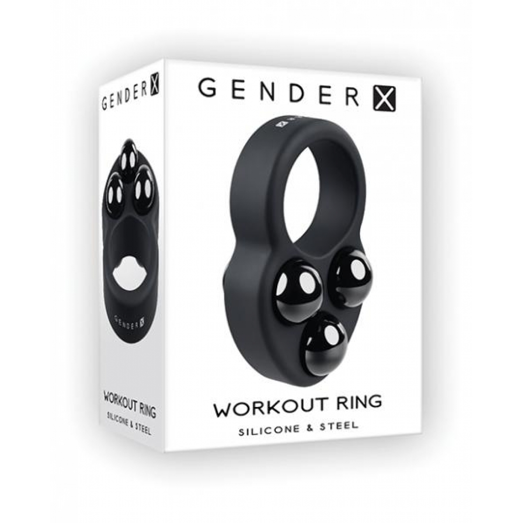 Gender X Workout Ring - Black - Couples Vibrating Penis Rings