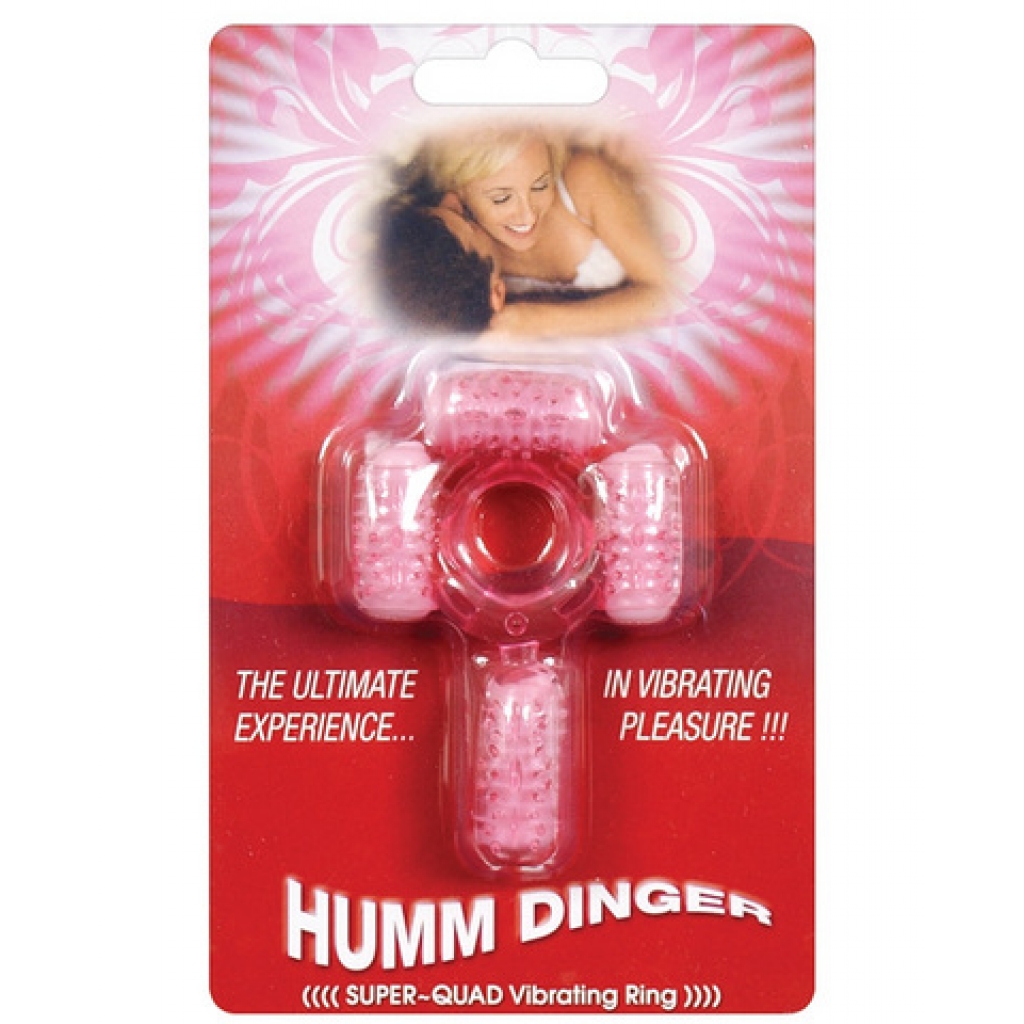 Humm dinger super quad w/ 4 motors - magenta - Couples Vibrating Penis Rings