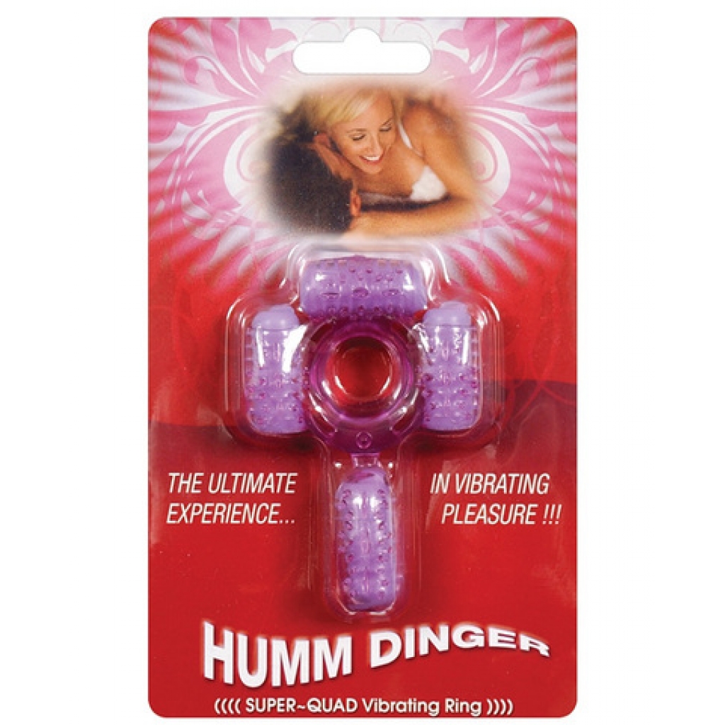 Humm dinger super quad w/ 4 motors - purple - Couples Vibrating Penis Rings