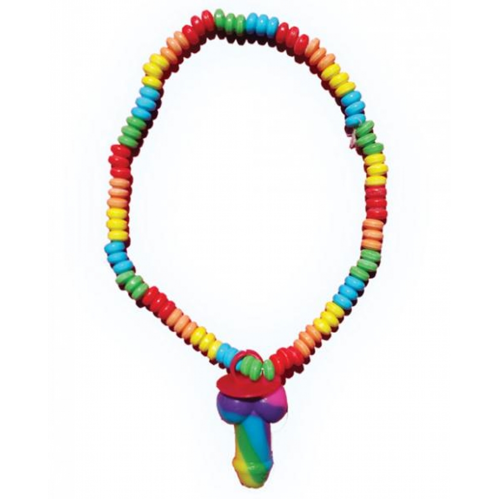 Rainbow Stretchy Cock Candy Necklace - Adult Candy and Erotic Foods