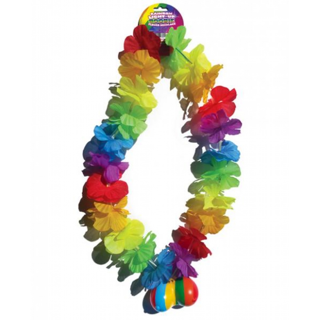 Rainbow Light Up Flower Boobie Necklace - Party Wear