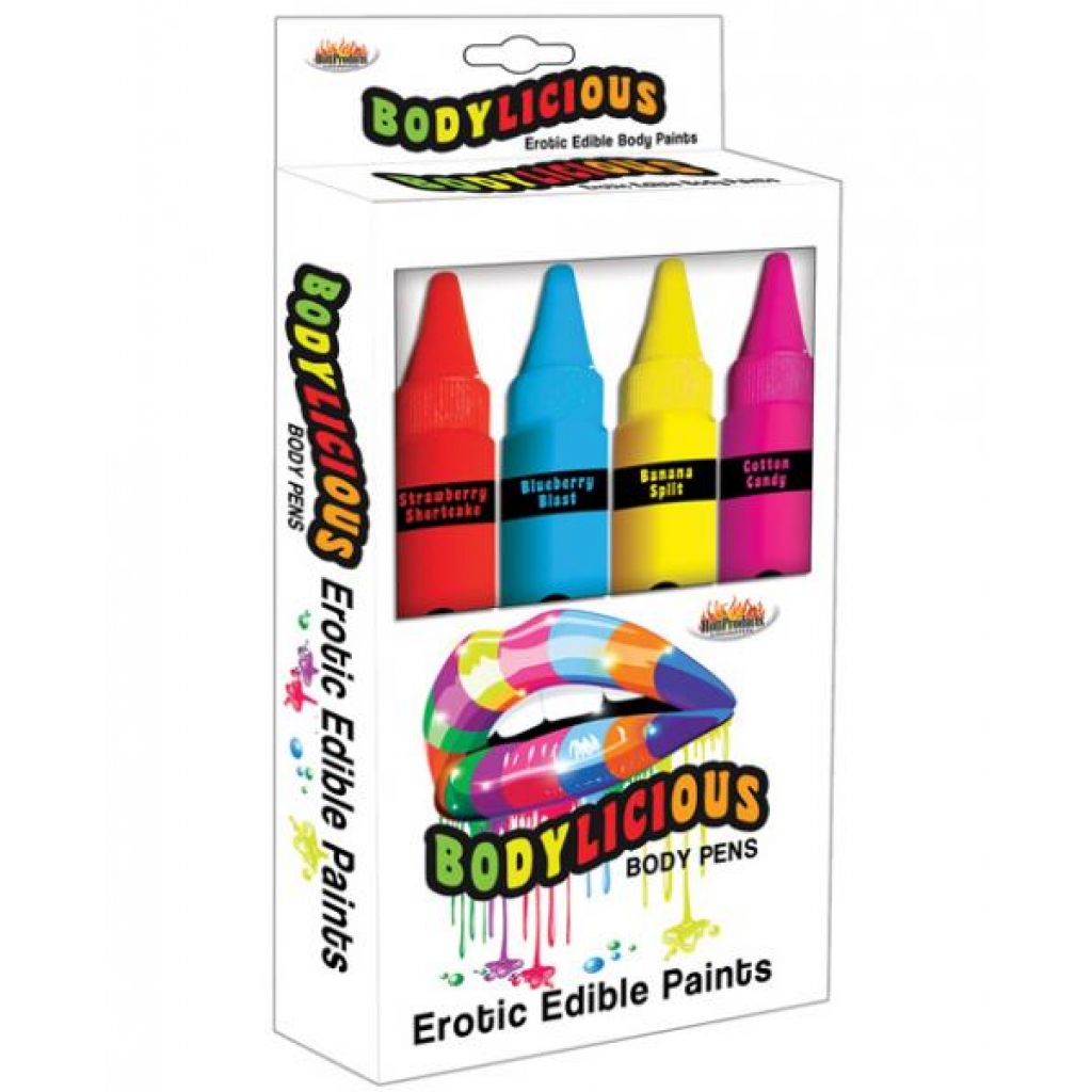 Bodylicious Edible Body Pens 4 Pack - Lickable Body