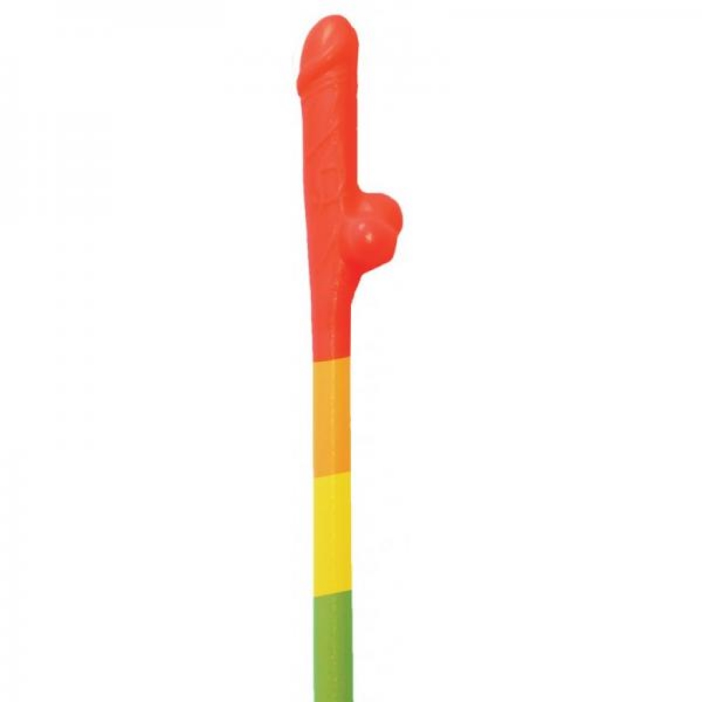 Rainbow Pecker Straws Pack Of 10 - Serving Ware