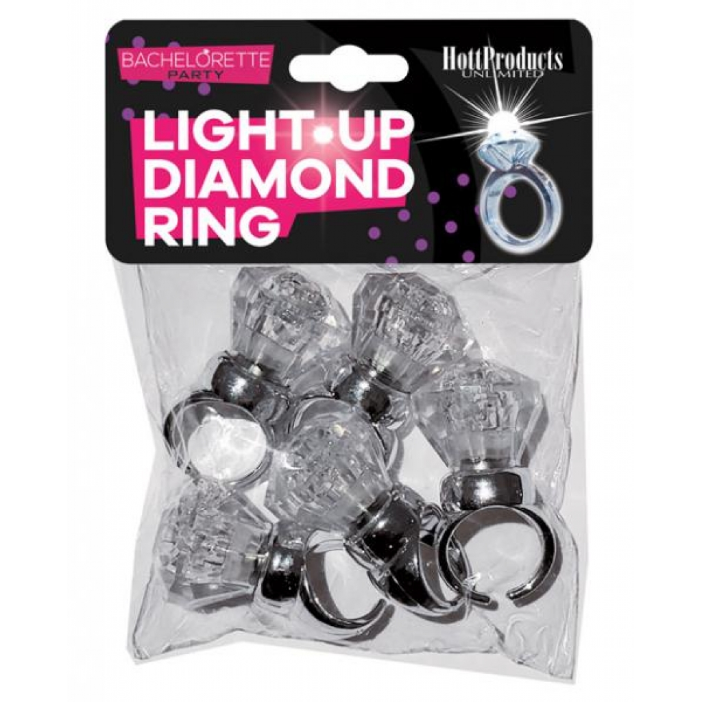 Light Up Diamond Ring - Pack Of 5 - Party Wear