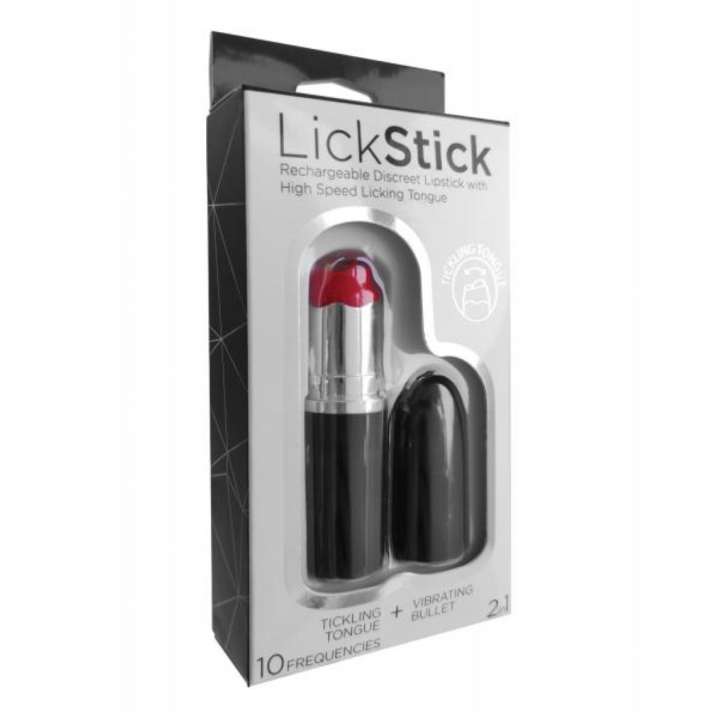 Lick Stick Rechargeable Discreet Lipstick Bullet W/high Speed Licking Tongue - Discreet