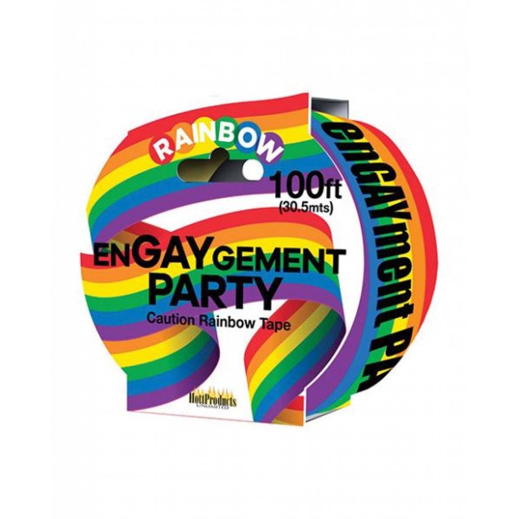 Engaygement Rainbow Style Caution Tape - Party Wear