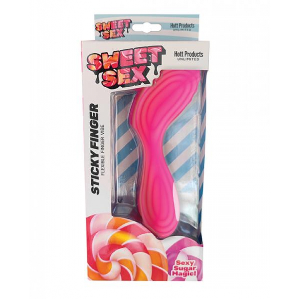 Sweet Sex Sticky Finger Flexible Finger Vibe - Magenta - Finger Vibrators