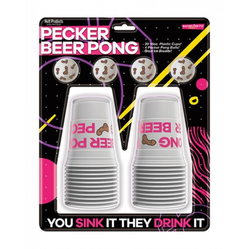 Pecker Beer Pong Game W/balls - Party Hot Games