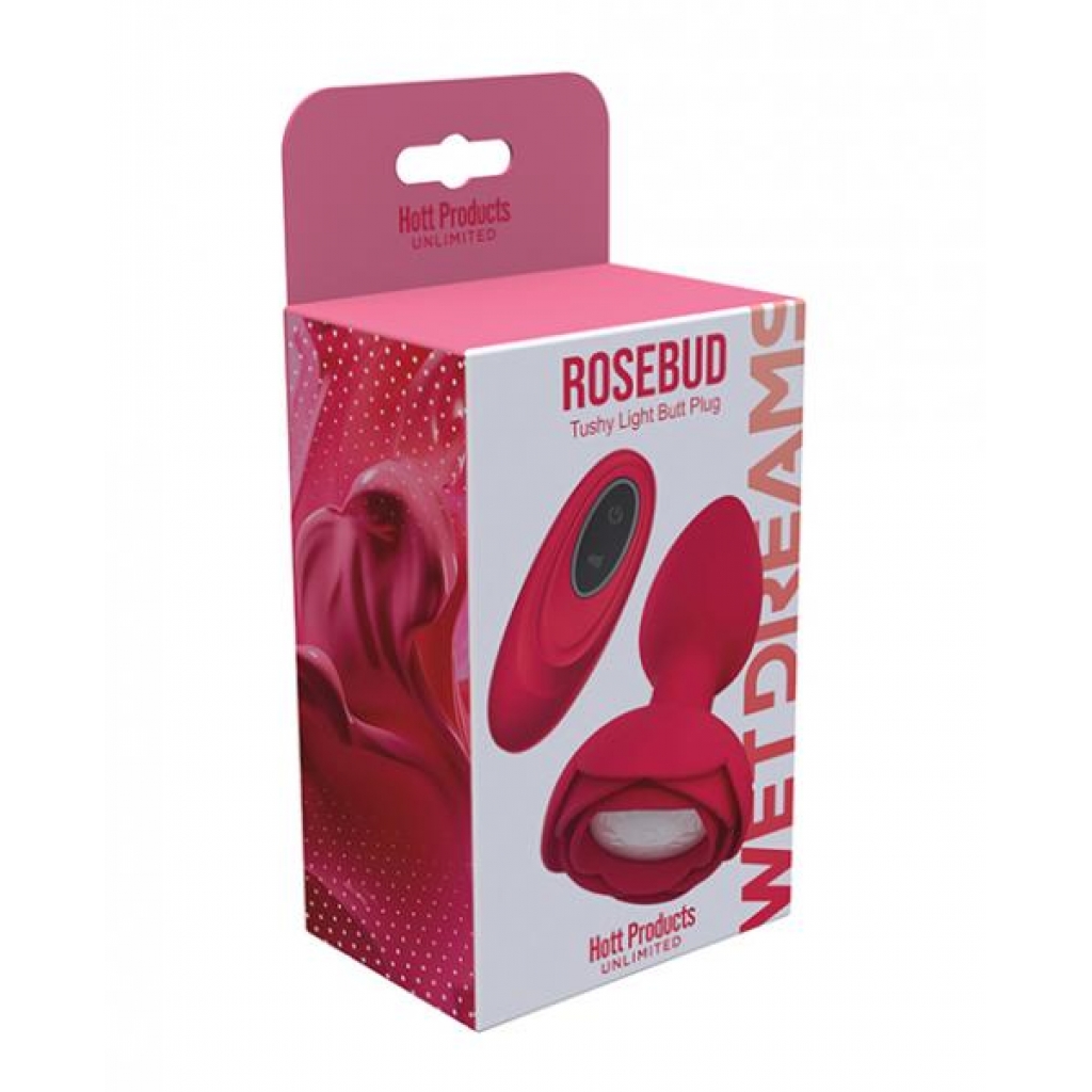 Rosebud Tushy Light Up Butt Plug - Red - Anal Plugs