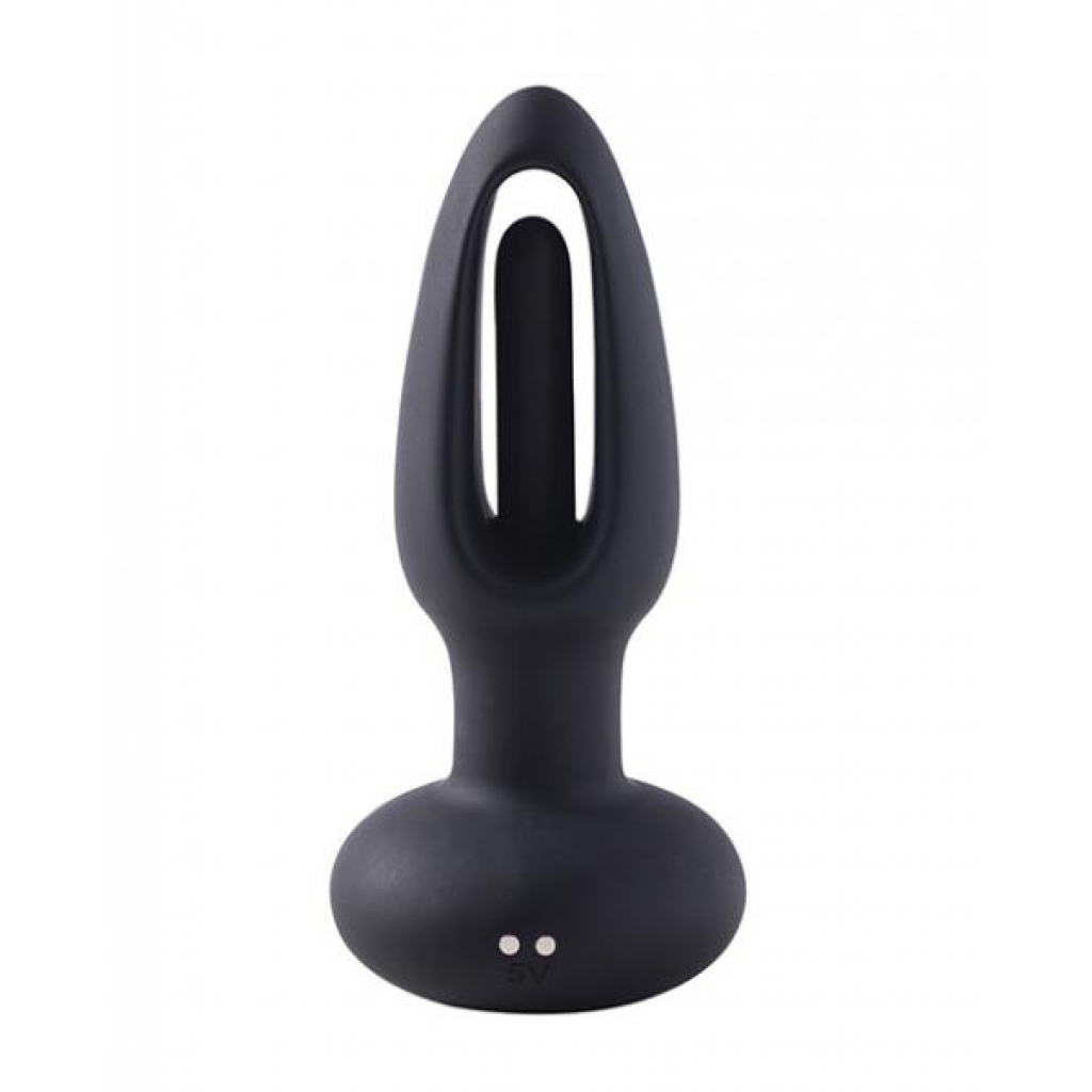 Snuggy Flapping Anal Plug Vibrator- Black - Anal Plugs