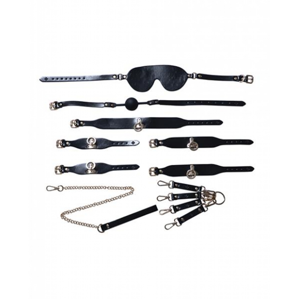 Kinky Bdsm Kit 5 Piece Bondage Set - Black - BDSM Kits