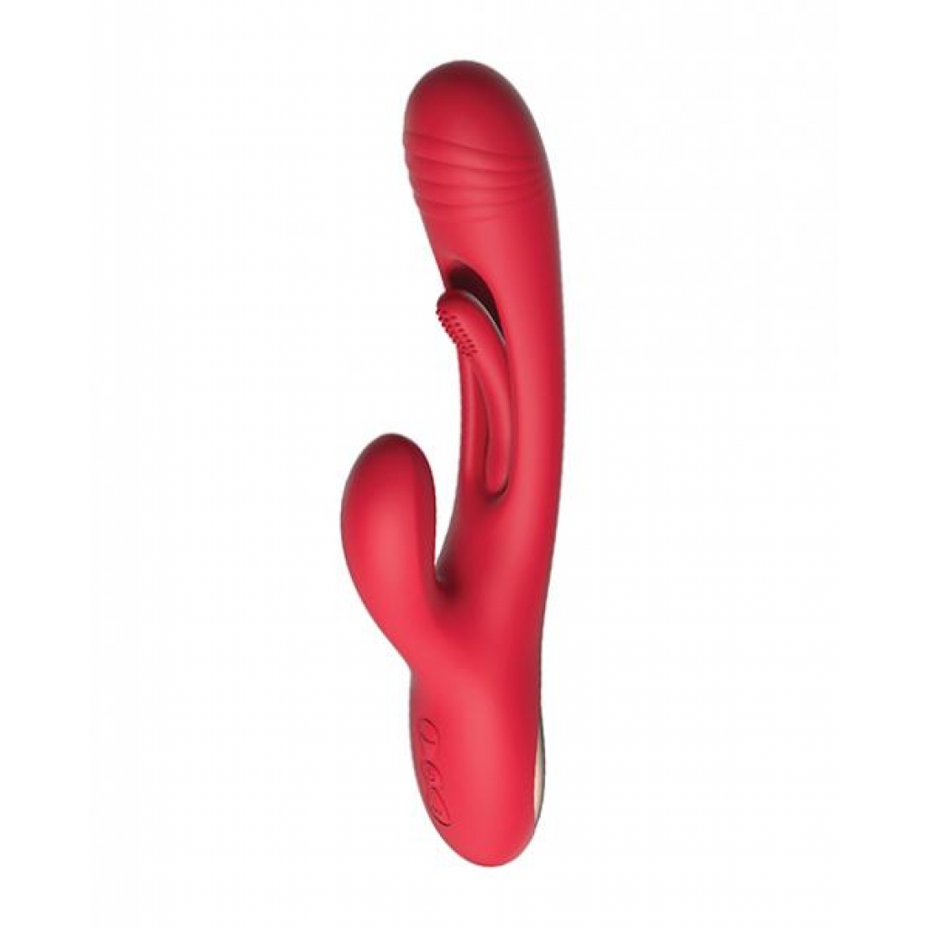 Bora-rabbit Tapping G-spot Vibrator - Red - Rabbit Vibrators