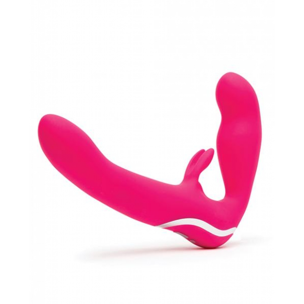 Happy Rabbit Strapless Strap On Rabbit Vibe Pink - Strapless Strap-ons