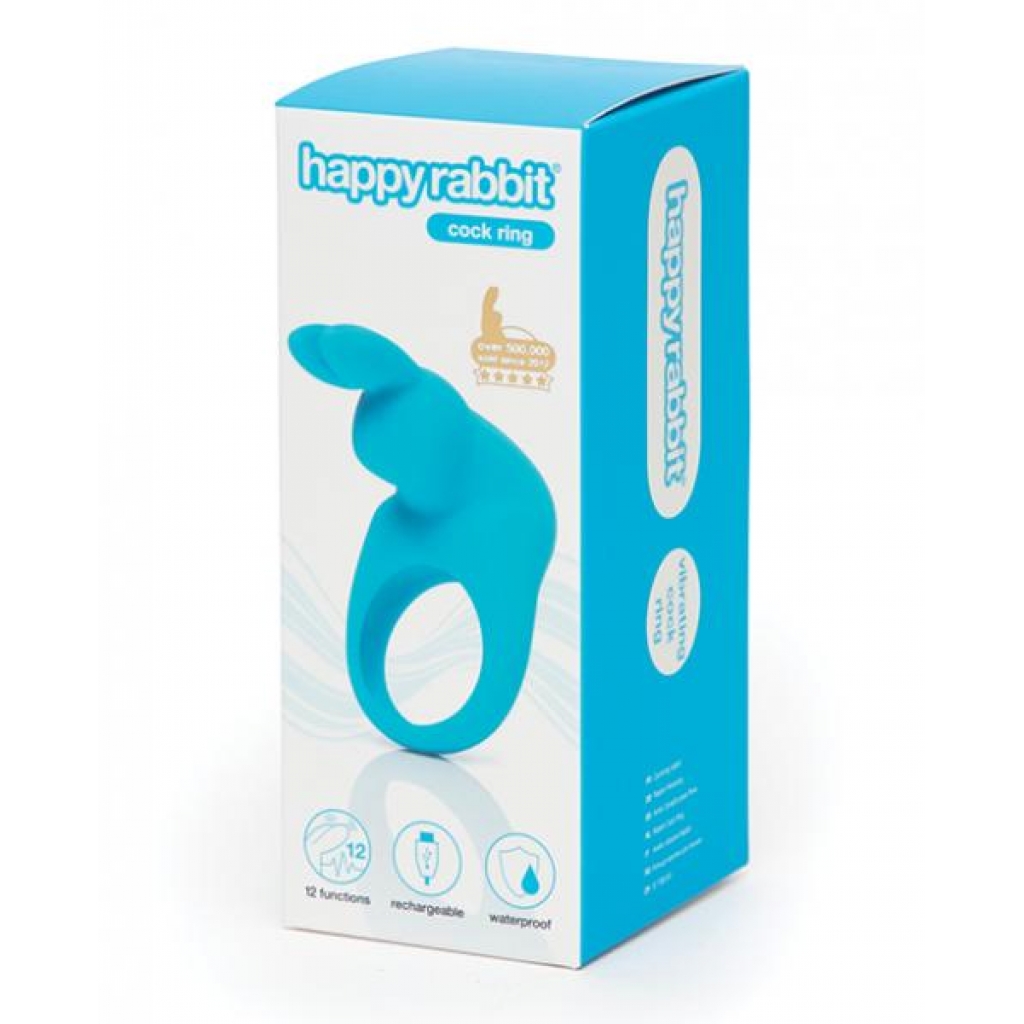 Happy Rabbit Rechargeable Cock Ring - Blue - Couples Vibrating Penis Rings