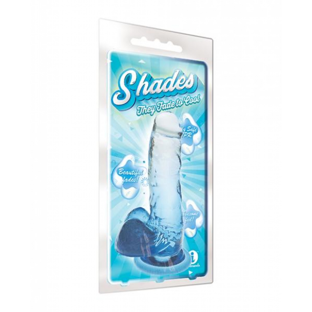 Shades Jelly Tpr Gradient Dong Medium - Blue - Realistic Dildos & Dongs