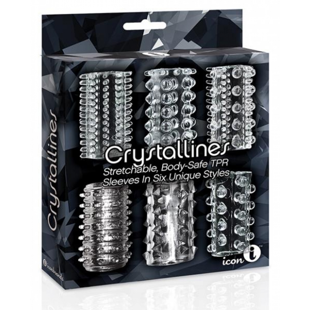 Crystalline TPR Cock Sleeve 6 Pack Clear - Stimulating Penis Rings