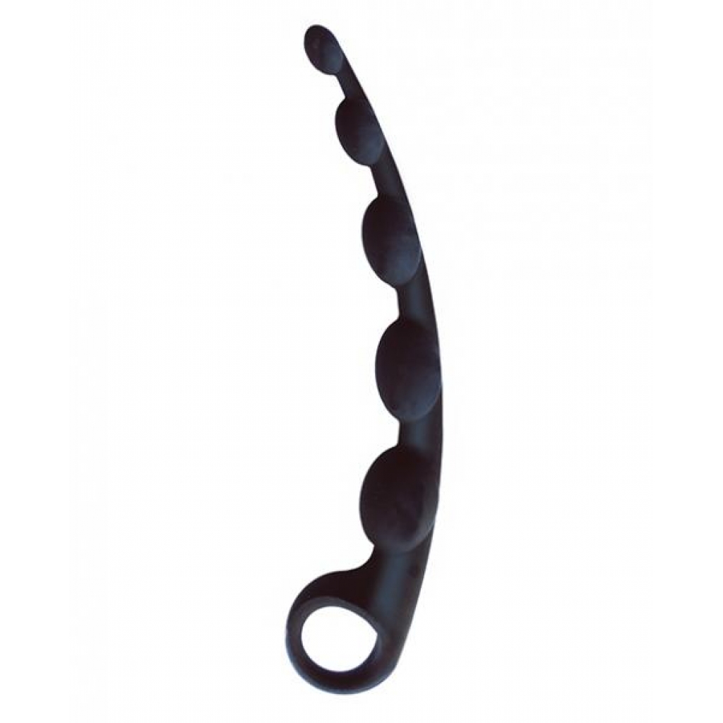 S-Curved Silicone Anal Beads Black - Prostate Massagers